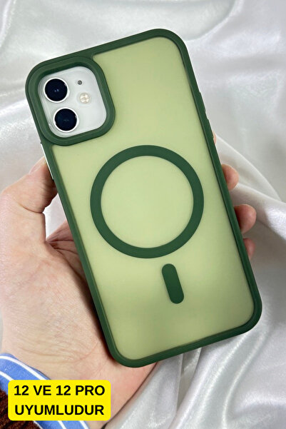 Vip Case iPhone 12/12 PRO-Yükseltilmiş Kamera Korumalı Buzlu Sararmaz Kablosuz Magsafe Özellikli Vio Kılıf