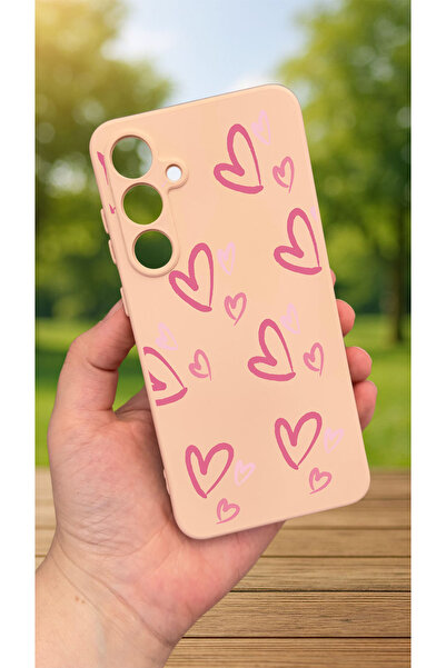 Vip Case Samsung Galaxy S23FE -PEMBE KALP DESENLİ Silikon Darbe Emici Klasik Korumalı Rubber Kılıf