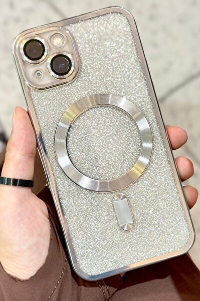 Vip Case iPhone 13 Kamera Korumalı Parlak Simli Magsafe Destekli Modern Shimmer Kılıf