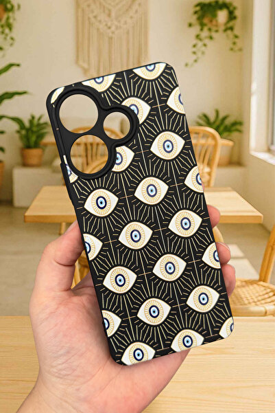 Vip Case Xiaomi Redmi 13 4G EVIL EYE DESENLİ Silikon Darbe Emici Klasik Korumalı Rubber Kılıf