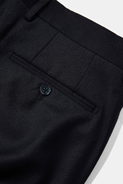 W Collection Lacivert Yün Flannel Pantolon