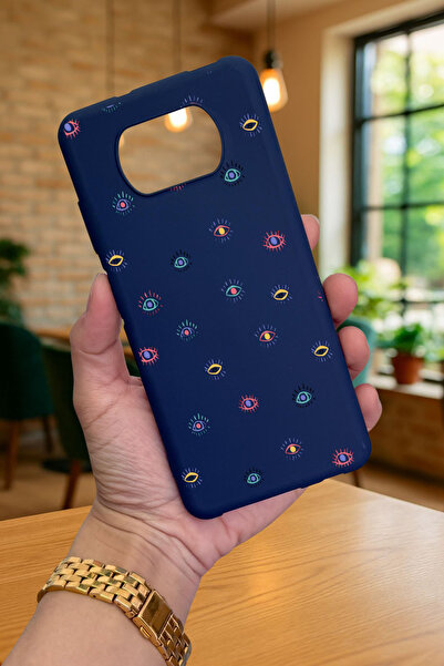Vip Case Poco X3 ve X3 Pro Uyumlu MİNİ EVIL EYE DESENLİ Silikon Darbe Emici Klasik Korumalı Rubber Kılıf