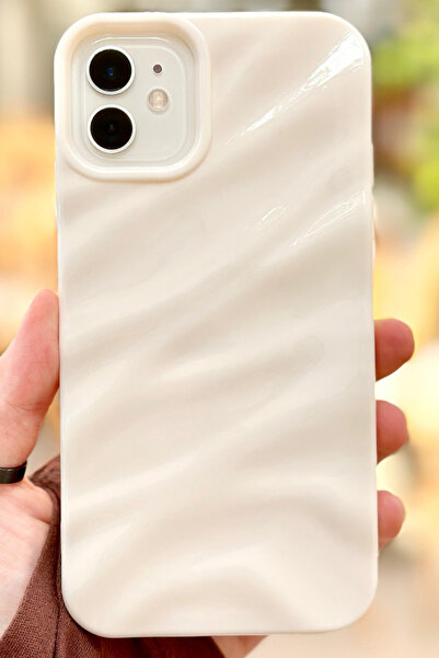 Vip Case iPhone 12 and 12 Pro Compatible Camera Protruding Luxury 3D Water Ripple Pattern Shiny Wavy Case