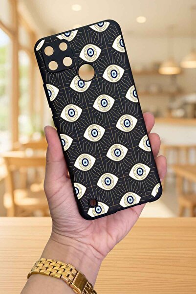Vip Case Realme C21Y Ve C25Y -EVIL EYE DESENLİ Silikon Darbe Emici Klasik Kor...
