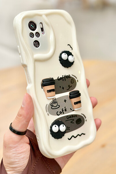 Vip Case Redmi Note 10/10S Coffee Cookie Pattern 3D Cute Shiny Design Cookie Case