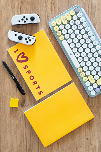 Be Online Sport Collection I Love Sports - Flexible Cover Striped Notebook 14...