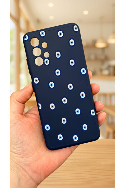 Vip Case Samsung Galaxy A32-NAZAR BONCUK DESENLİ Silikon Darbe Emici Klasik Korumalı Rubber Kılıf