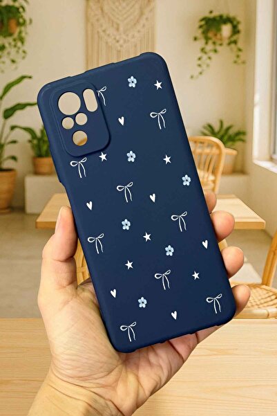 Vip Case Redmi Note 10 and 10S Compatible Mini Bow Patterned Silicone Shock Absorbing Classic Protected Rubber Case277