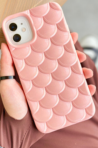 Vip Case iPhone 11 Balık Sırtı Desenli Parlak İşlemeli 3 Boyutlu Kamera Çıkın...