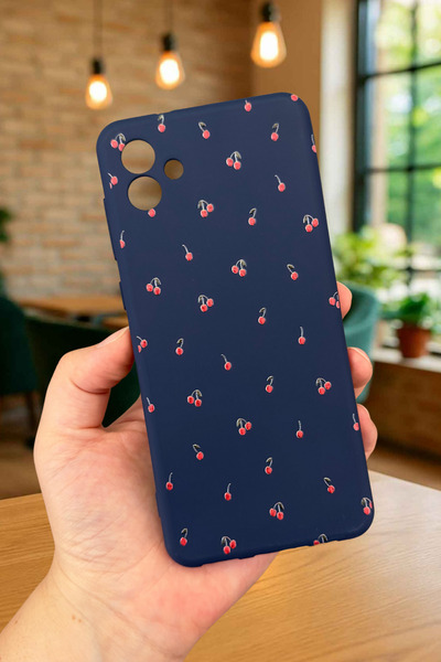 Vip Case Samsung Galaxy A04 Uyumlu MİNİ KİRAZ DESENLİ Silikon Darbe Emici Klasik Korumalı Rubber Kılıf