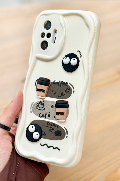Vip Case Redmi Note 10 Pro Coffee Cookie Patterned 3D Cute Shiny Design Cookie Case