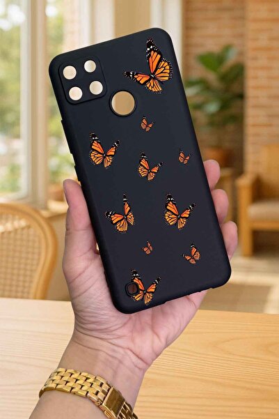 Vip Case Realme C21Y Ve C25Y -KELEBEK DESENLİ Silikon Darbe Emici Klasik Koru...