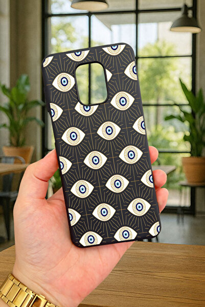 Vip Case Redmi Note 9 Pro/9S Uyumlu EVIL EYE DESENLİ Silikon Darbe Emici Klasik Korumalı Rubber Kılıf