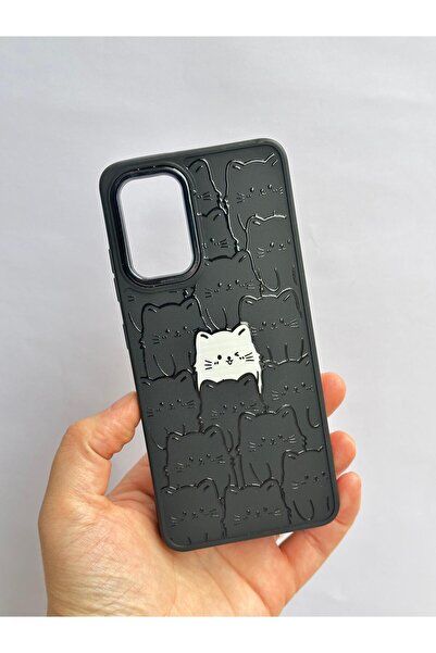 Vip Case Xiaomi Redmi 10 2022 Metal Detaylı Sıralı Sevimli Kedi Baskılı Silikon Many Cat Kılıf 277