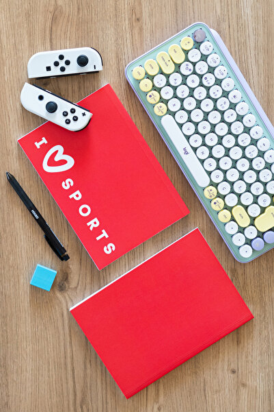 Be Online Sport Collection I Love Sports - Flexible Cover Striped Notebook 14...