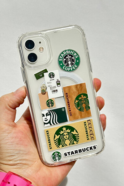 Vip Case Iphone 11 -STARBUCKS BASKILI Şeffaf Magsafe Wireless Kablosuz Şarj Destekli V-mags Kılıf