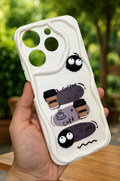 Vip Case Tecno Spark 10 PRO - Kahve Kurabiye Desenli 3 Boyutlu Şirin Parlak Tasarım Cookie