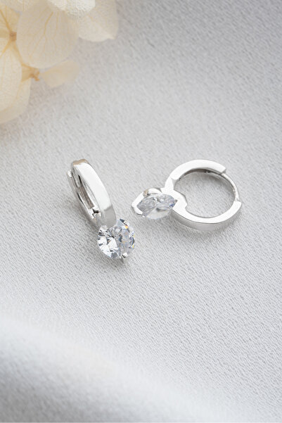 SAKLI TAKI 925 Ayar Gümüş Taşlı Halka Küpe