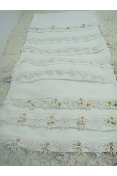 hoaryage Χειροποίητο κεντημένο με βελόνα κάλυμμα προσευχής Προίκα Mevlit Κασκόλ Κρεπ ύφασμα 145x75 εκ.