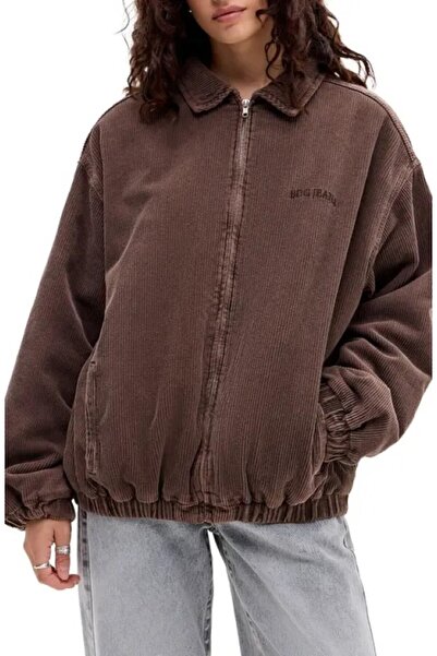 september island Brown Corduroy Oversized Unlined Spring Coat