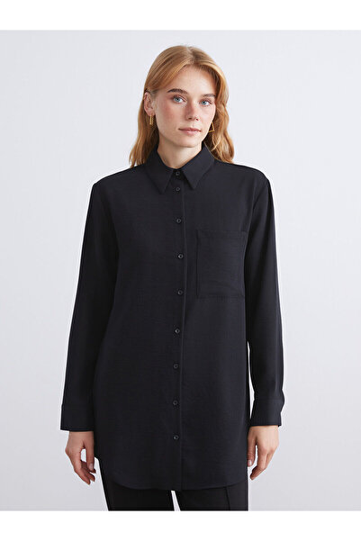 LC Waikiki Lcw Modest Black Women's Shirt Tunic with Nevavm Difference