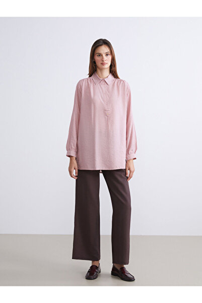 LC Waikiki Cey New Season Shirt Collar Striped Oversize Women's Tunic