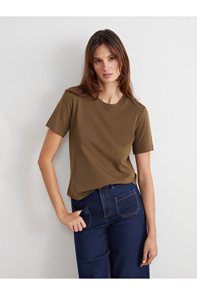 LC Waikiki طاقم الرقبة تي شيرت المرأة