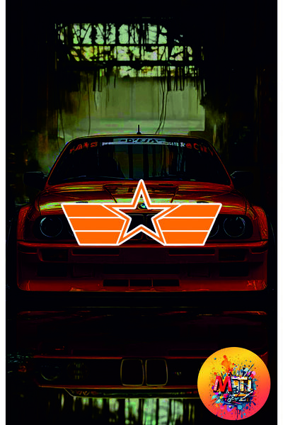 sticker ملصق زجاجي للسيارات والدراجات النارية بتصميم جيشي JDM - ملصق هولوجرام