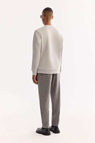 Avva Erkek Siyah Bisiklet Yaka Pamuklu Bi-Stretch Baskılı Regular Fit Sweatshirt A52Y1215