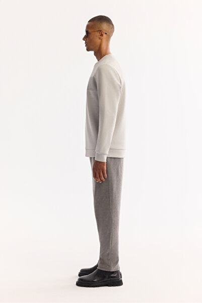 Avva Erkek Siyah Bisiklet Yaka Pamuklu Bi-Stretch Baskılı Regular Fit Sweatshirt A52Y1215