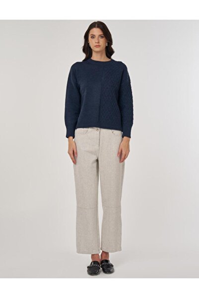 Kayra Πλεκτό πλεκτό πουλόβερ σε μπλε ναυτικό