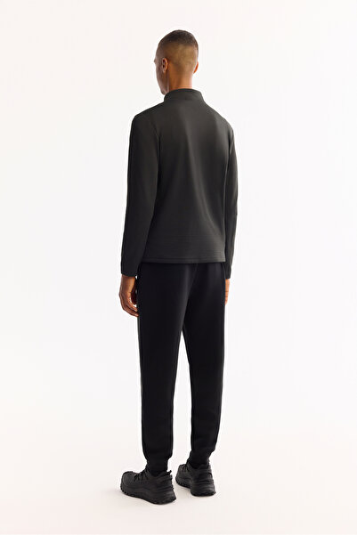 Avva Erkek Siyah Dik Yaka Fermuarlı Bi-Stretch Regular Fit Sweatshirt A52Y1219