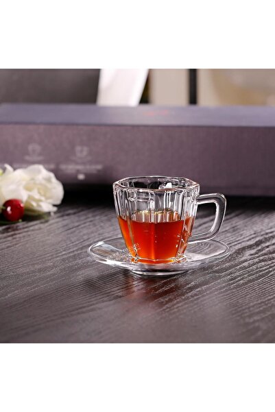 erorex Set 12Pcs Includes 6Pcs Stage Design Expresso Coffee Cup Strong Tea Mug 6.2 Oz 6 Pcs Saucer Set