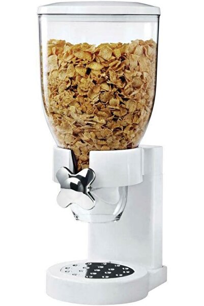 erorex White Cereal Dispenser Dry Food Countertop Kitchen Tools Storage Container, Dry Food Dispenser, Bd