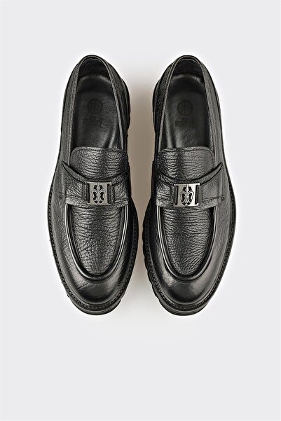 Elle Shoes Siyah Deri Erkek Klasik Loafer