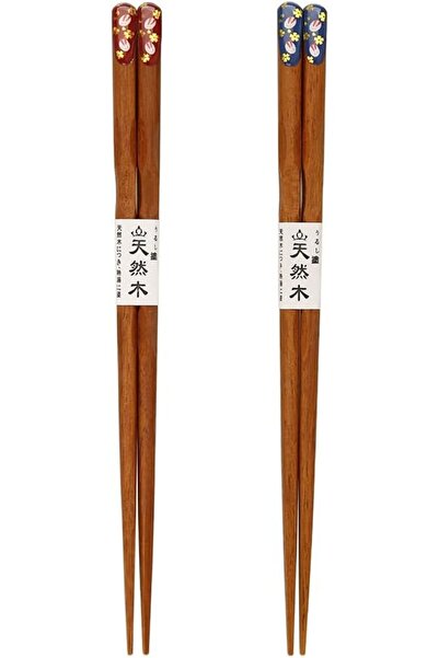 erorex Natural Wooden Chopsticks Sets Reusable Classic Style Chop Sticks 2 Pair (A Rabbit)