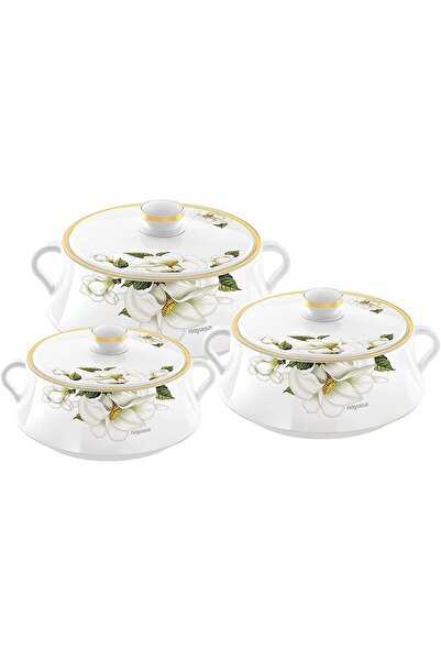 erorex طقم أواني طعام لورينزو، 3 قطع، سعة 2.5/3.5/5 لتر