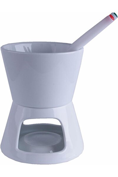 erorex Ceramic Chocolate Fondue With Tea Light, White