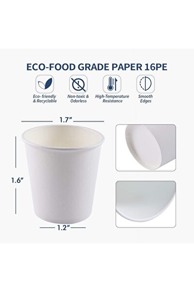 erorex 300Pack 4Oz Disposable Paper Cups, Espresso Cups,Small Mouthwash Cups,Hot/Cold Beverage Drinking