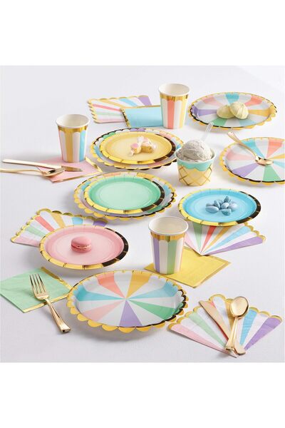 erorex Pastel Celebrations Drinking Party Tumbler Cups 8 Pieces, 9 Oz Capacity