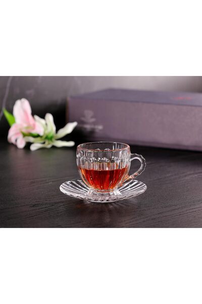 erorex Set 12Pcs Includes 6Pcs Expresso Coffee Cup Strong Tea Mug 6.2 Oz 6 Pcs Saucer Set Tableware