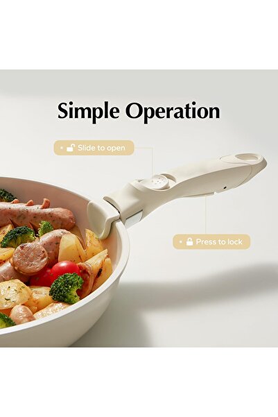 erorex Removable Handle White Detachable Handle Cookware Replacement, Universal Cookware Handle, Ideal