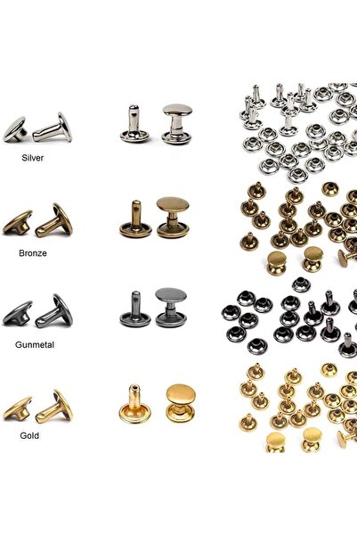 erorex Leather Rivets Double Cap Rivet Tubular Metal Studs 2 Sizes 3 Fixing Tool Kit Leather Craft Repairs