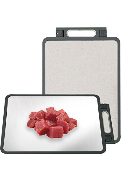 erorex Stainless Steel Cutting Board, Double Sided Meat, Vegetables & Fruit, Large Cutting Board Wheat