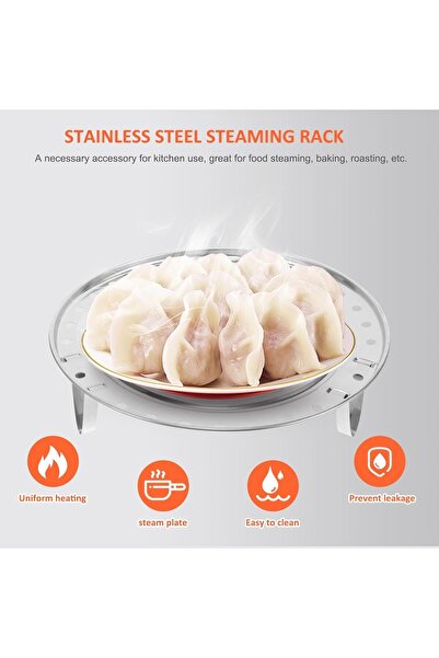 erorex Steamer Rack, 3 Pcs Stainless Steel Steamer Pan Baking Cooling Rack Trivet Stand Kitchen Food