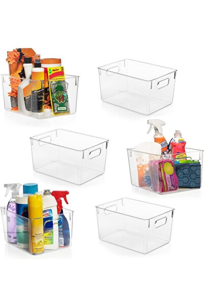 erorex Clear Plastic Storage Bins – Pantry Organizers & Storage Containers, Cabinet Organizer Home