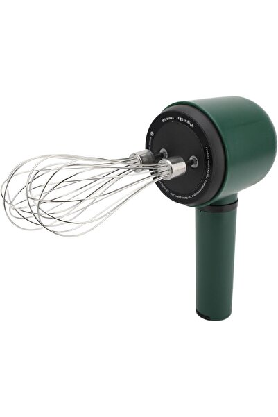 erorex Electric Mixer, Handheld Usb Rechargeable, 2 Whisk Heads, Green, Plastic, Stainless Steel Blades,