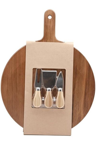 erorex Cheese Board With Knives Brown And Silver 42Cm Sr15542A