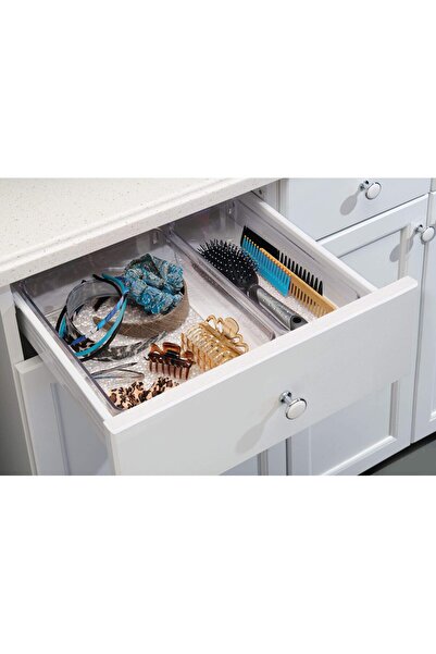 erorex Rain Plastic Storage Organizer Bin, Container Bathroom, Bedroom, Vanity, Kitchen Storage, 12" X 9"