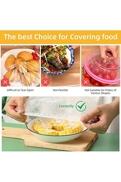 erorex Fresh Keeping Bags Food Cover, 100Pcs Reusable Elastic Food Storage Covers, Shrinkable Food Covers